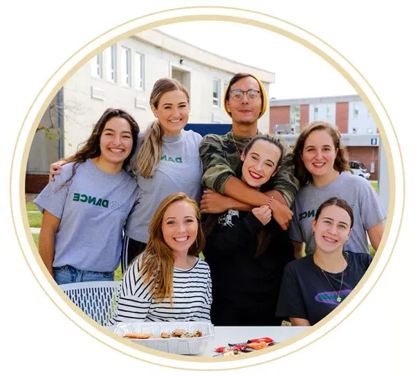 seven students at school table