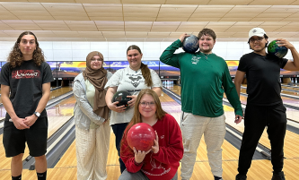 students at the bowling alley